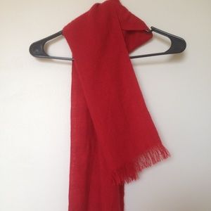 Women's Red Fringe Scarf